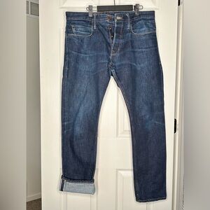 Men’s Freenote Cloth Avila Slim Taper 14 oz Indigo Denim size 34